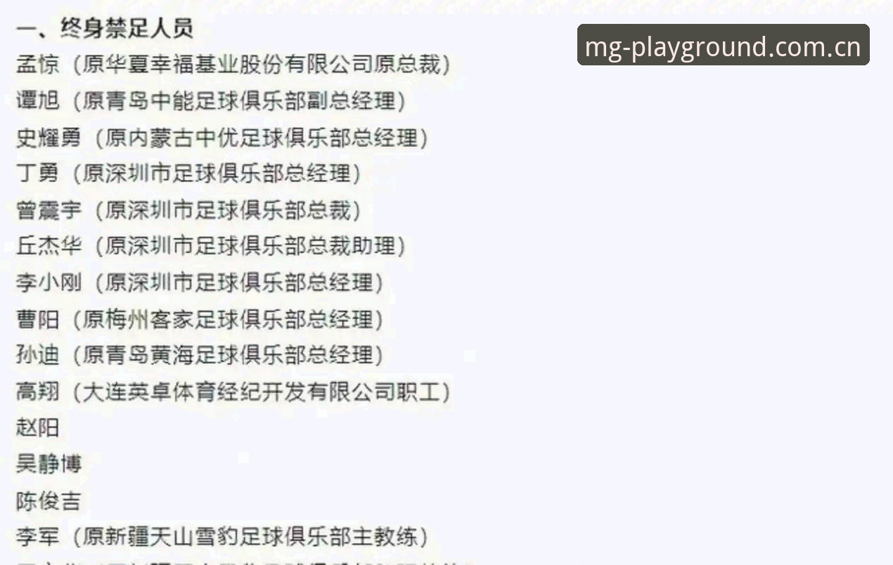 5个关键点深度解析：足协第三批禁足名单背后的足球乱象